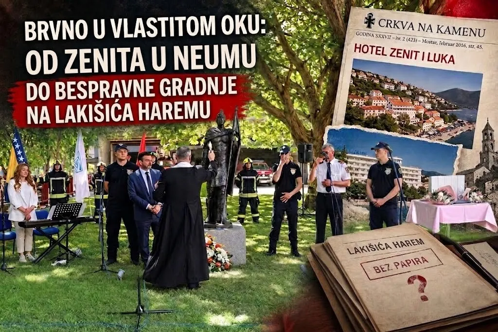 Muftijstvo mostarsko: Brvno u vlastitom oku - od 'Zenita' u Neumu do bespravne gradnje na Lakišića haremu