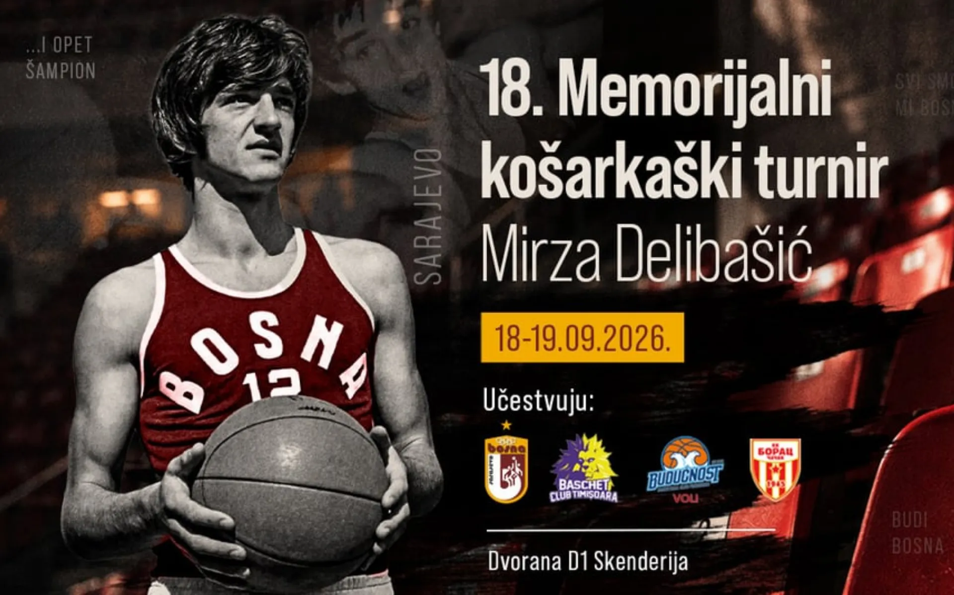 U Skenderiji danas počinje dvodnevni Memorijalni košarkaški turnir Mirza Delibašić