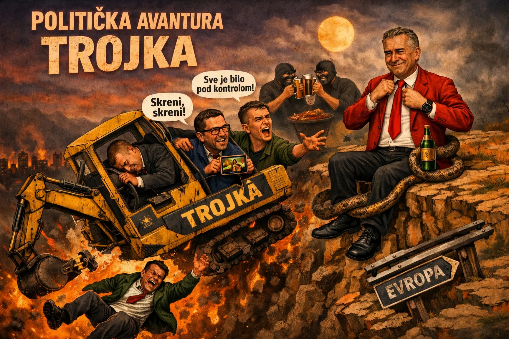 Vozaču se slošilo, bager sletio niz liticu: Crvenom putniku poskok poštedio život!