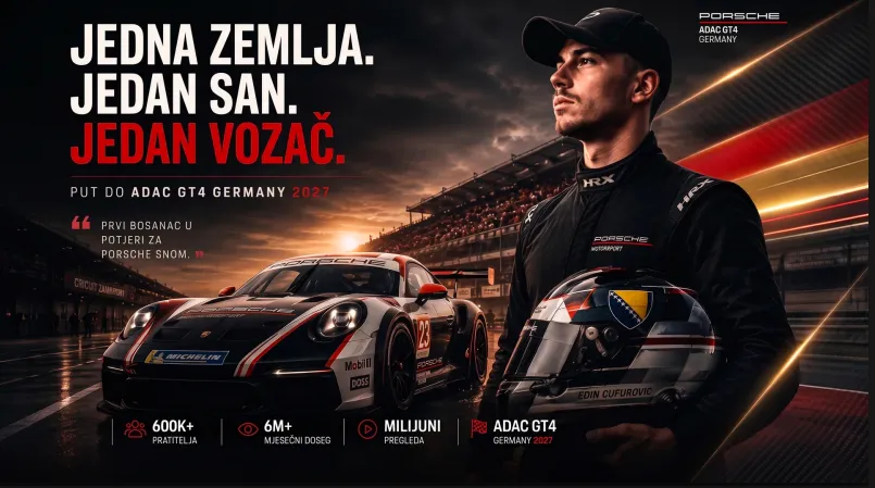 Edin Ćufurović želi s ljiljanima u Formulu 1: Pomozimo mladom bh. vozaču da ostvari san, sponzorišimo njegov put!