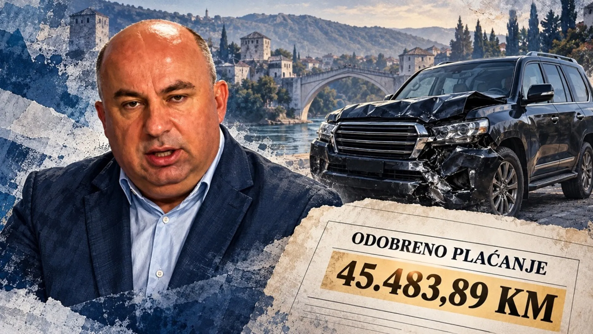Direktor Autocesta F BiH Denis Lasić skršio službeni džip. Sve plaćeno našim novcem!