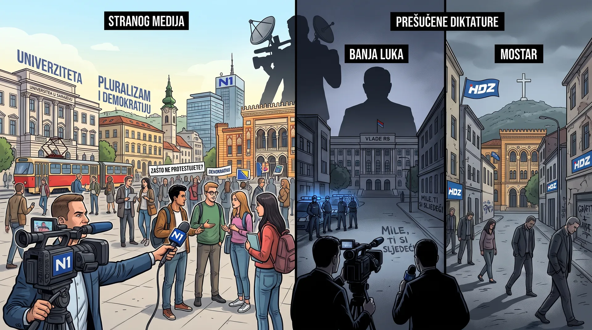 Strani mediji i njihova politika: U pluralnom Sarajevu prizivaju proteste, diktatura u Banja Luci, Mostaru ili Zagrebu prihvatljiva!
