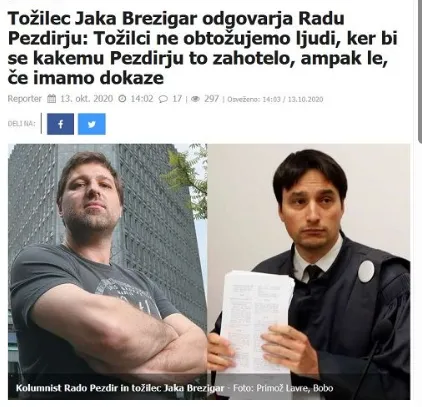 Rado Pezdir in Jaka Brezigar. (Foto: Posnetek zaslona-Reporter, Primož Lovre, Bobo, Google)