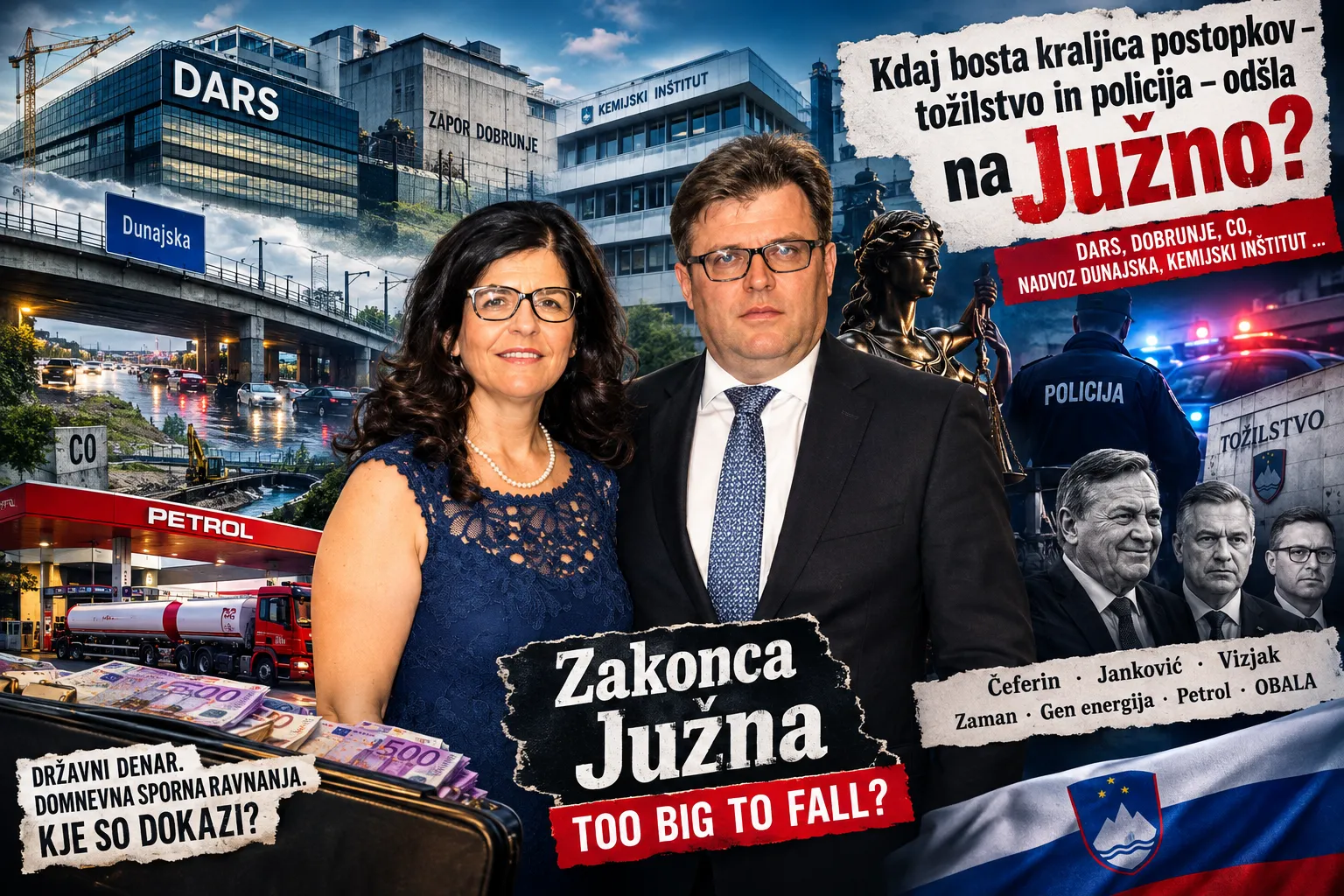 Kdaj bosta kraljica postopkov – tožilstvo in policija – odšla na Južno? DARS, Dobrunje, C0, Kemijski inštitut!????