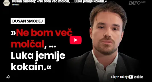 V ekskluzivnem intervjuju je Dušan Smodej povedal, da je vidni politik Levice Luka Mesec  užival vsaj "eno" črtico kokaina.  (Foto: Posnetek zaslona-Info360, Youtube)