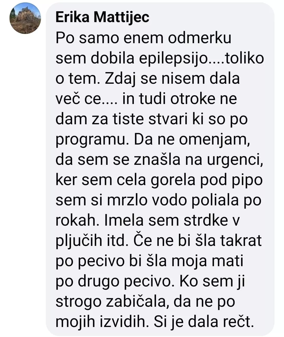 Še en primer groze po prejemu zvarka...