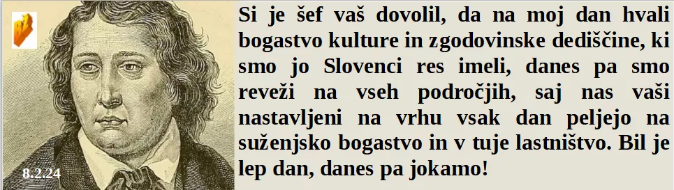 slovenski in svetovni politični hlev na dan 8.2.24