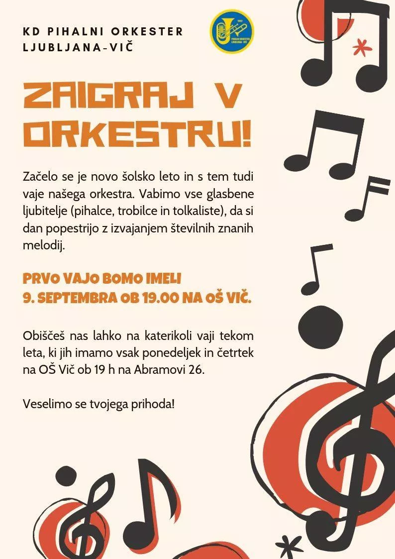 Z začetkom novega šolskega leta pričenjamo z vajami