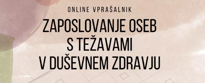 Anketa: Zaposlovanje oseb s težavami v duševnem zdravju