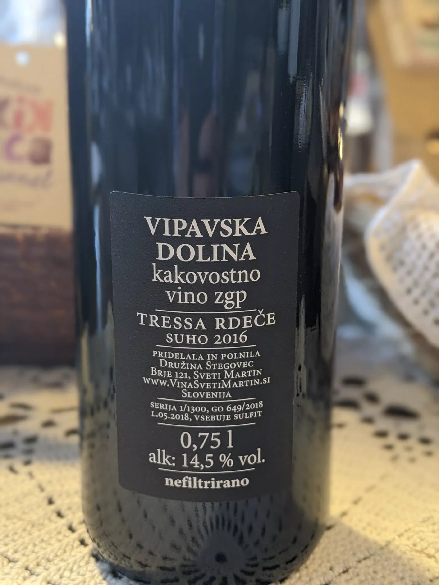 Tressa rdeče Sveti Martin 0,75l- kakovostno vino ZGP - 2