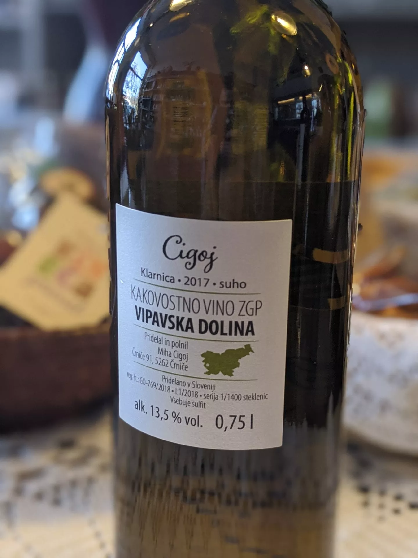 Klarnica Cigoj 0,75l - kakovostno vino ZGP - 2