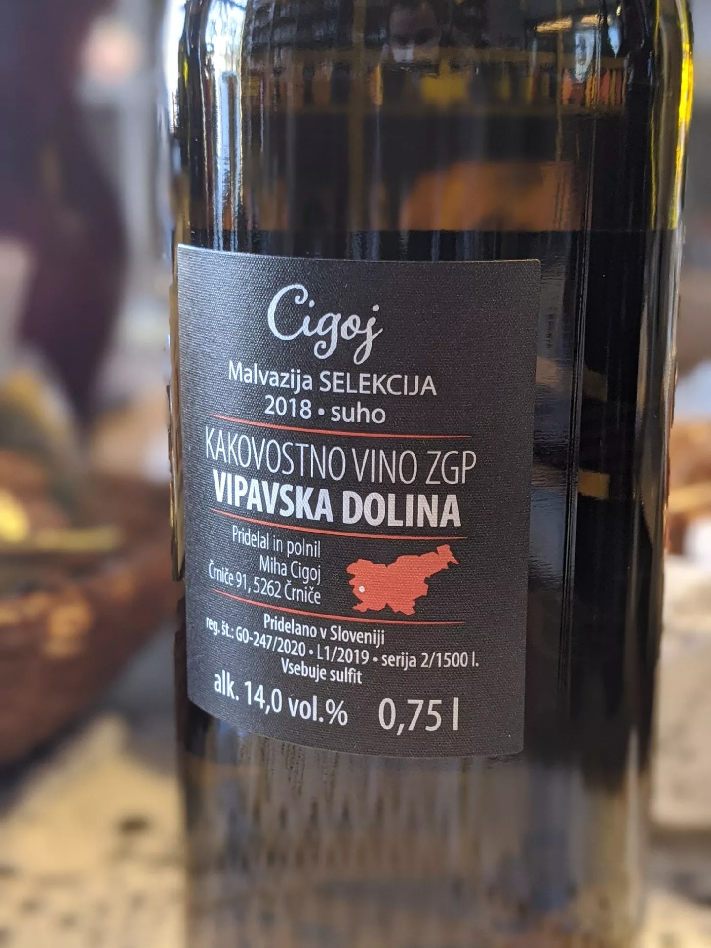 Malvazija Cigoj 0,75-kakovostno vino ZGP - 2