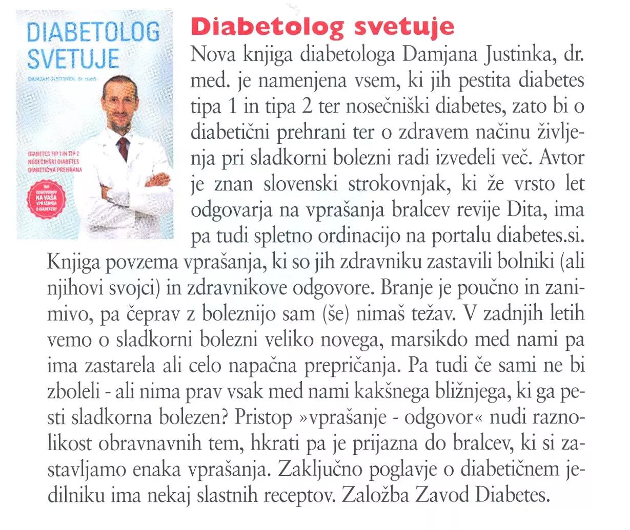 Diabetolog svetuje - najnovejši priročnik o diabetesu