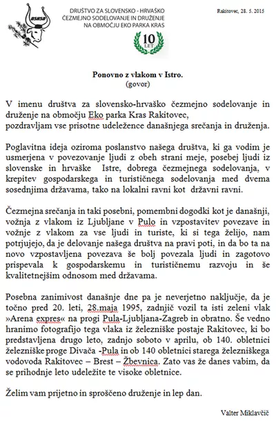 Oživitev "zelenega vlaka"